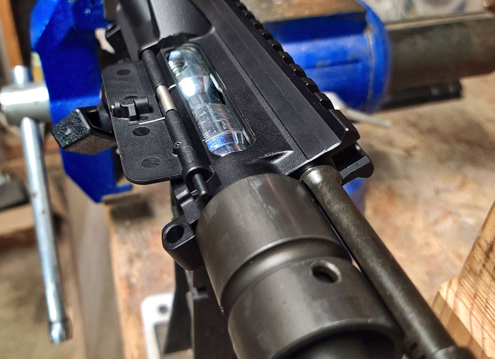 A reaction rod with some method of locking into the receiver
                    (Nefarious Arms reaction rod pictured here)
                    can help to ensure the upper does not walk off when the pin is being punched into place.
